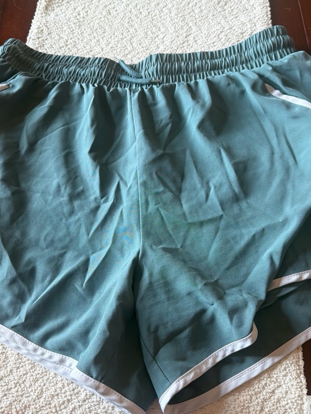 Women’s Teal Athletic Shorts with Elastic Waist